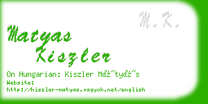 matyas kiszler business card